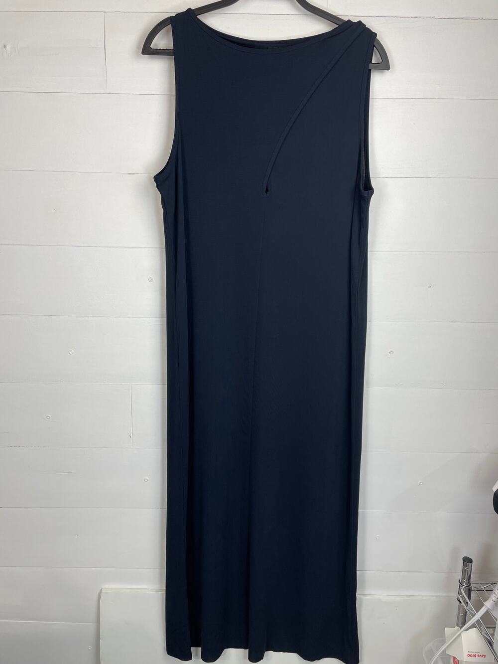 COS Navy Blue Ribbed Knit Sleeveless Maxi Column Dress - Size L